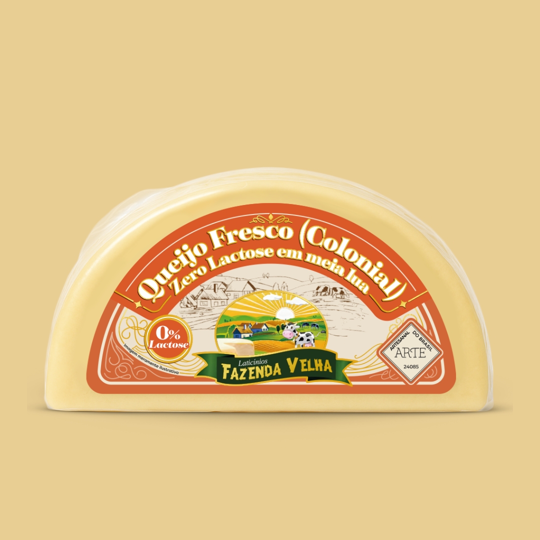 Queijo Fresco Colonial Zero Lactose - Meia Lua