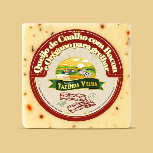 Queijo Coalho Temperado com Bacon e Orégano