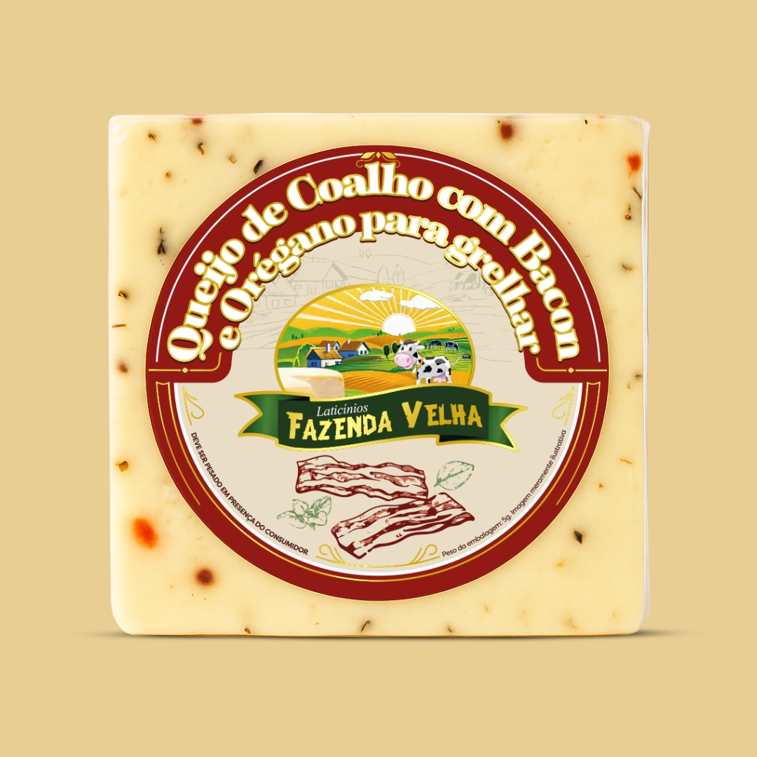 Queijo Coalho Temperado com Bacon e Orégano